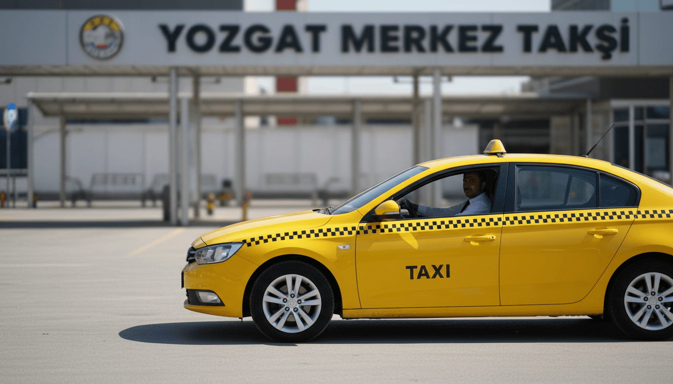 Yozgat Merkez'de Yozgat 7/24 Taksi'nin profesyonel sarı-siyah taksi aracı