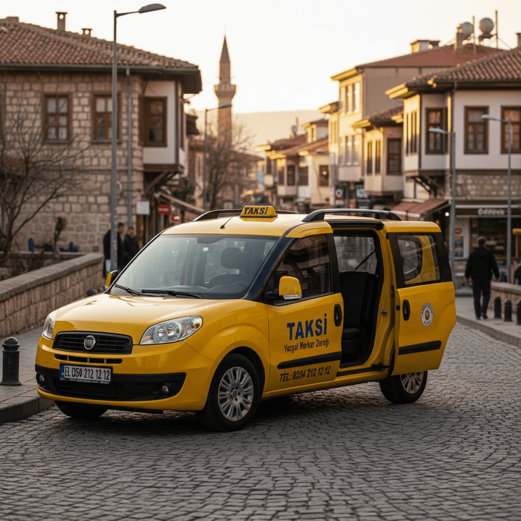 Yozgat Merkez'de taksi, sokak seviyesi görünüm, yerel hizmet