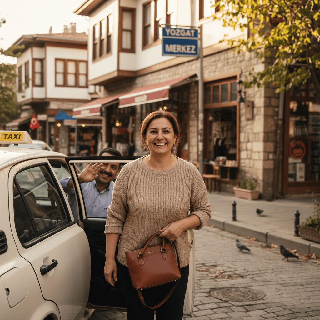 Memnun taksi müşterisi